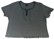 New Vintage Lily Of France Gray Pajama Shirt PJS Top Size M Medium NWT