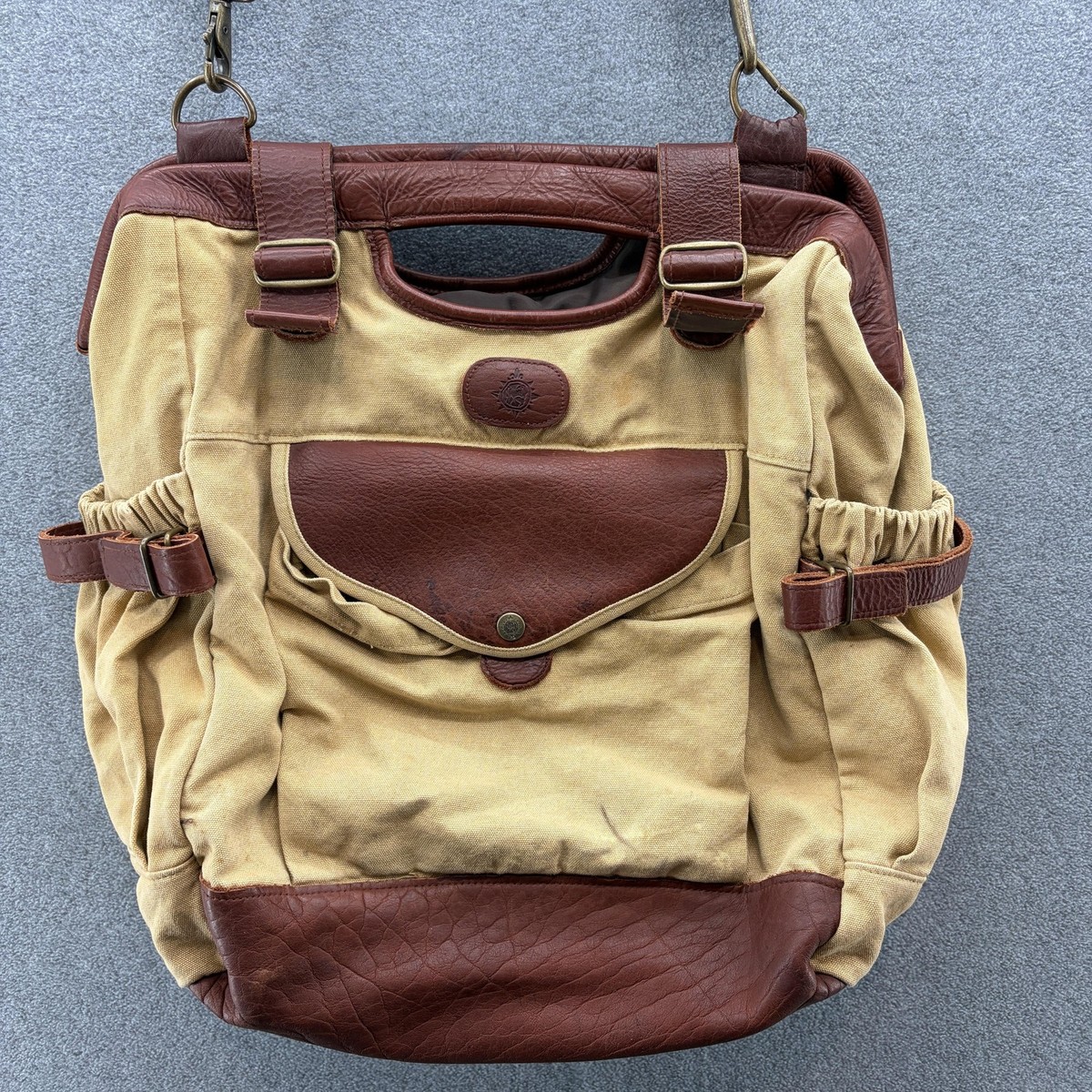 Buffalo Jackson Tote Mens Canvas Leather Travel Bag Commuter