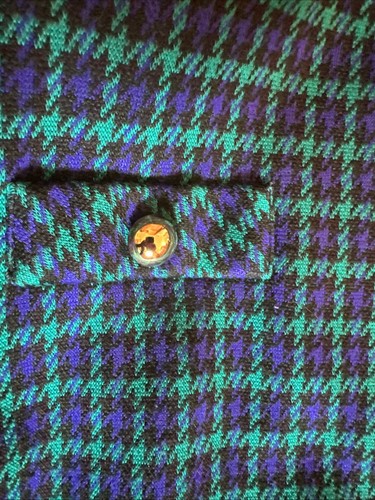 Vintage Henry Lee Anzug Damen 14 blau kariert ahnungslos Kostüm Büro Blazer Gürtel - Bild 5 von 7