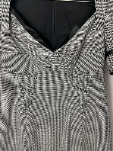 Abito Karen Millen vintage corsetto davanti matita/wiggle anni 40 misto lana Uk14 - Foto 5 di 10
