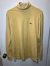 Vintage 70  s Izod Lacoste Turtle Neck Yellow Made In Japan Numbered 3 Size M 8