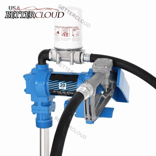 20GPM 12V DC Fuel Transfer Pump with Nozzle Kit w/ Particulate Filter