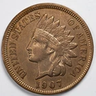 1907 Indian Head Penny Cent Extremely Fine (XF) Cleaned