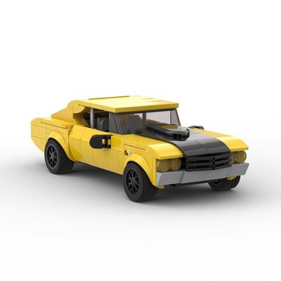 Classic MOC Building Blocks Set Vintage High Performance Street Vehicle Model