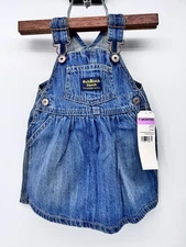 Oshkosh B’GOSH Denim Overall Skirt Girls Size 9 Monthes Blue Jean Jumper 2008