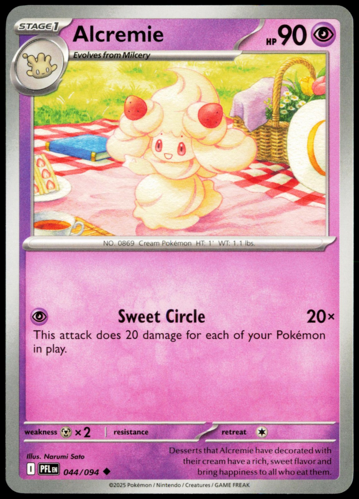 Alcremie 044/094 Uncommon Phantasmal Flames NM Pokemon PFL