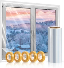 Window Insulation Kit, 63 � 394 Inch Plastic Window Covering for Winter, Wind...