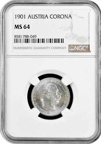 Austria 1 corona 1901, NGC MS64, "Emperor Franz Joseph I (1848 - 1916)"