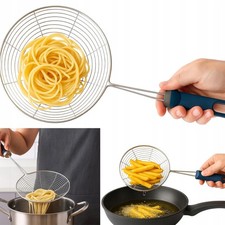 Fritierlöffel mit Aufängeloch Schaumlöffel Gross Schaumkelle Sieb Edelstahl