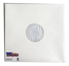 USDISC Record Inner Sleeves 12", LP, Polylined, Square Corners (White) Lot