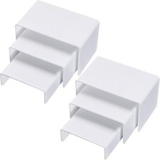2 Sets Acrylic Display Risers White Small