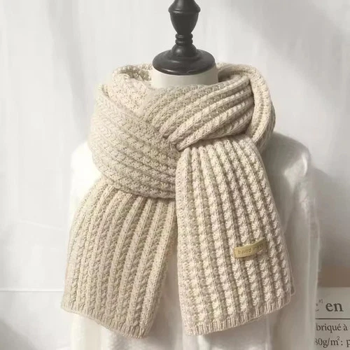 Winterschal Damen Herren Kaschmir Warm Lang Strickschal Zopfmuster Weich