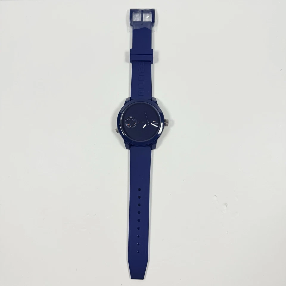 Reloj Tommy Hilfiger Denim esfera azul correa de silicona para hombre 1791325 Foto 3 de 4
