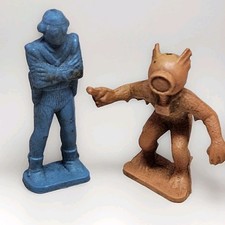 Vintage Marx Rex Mars Space Patrol Alien Figures Lot of 2 45mm 1950s