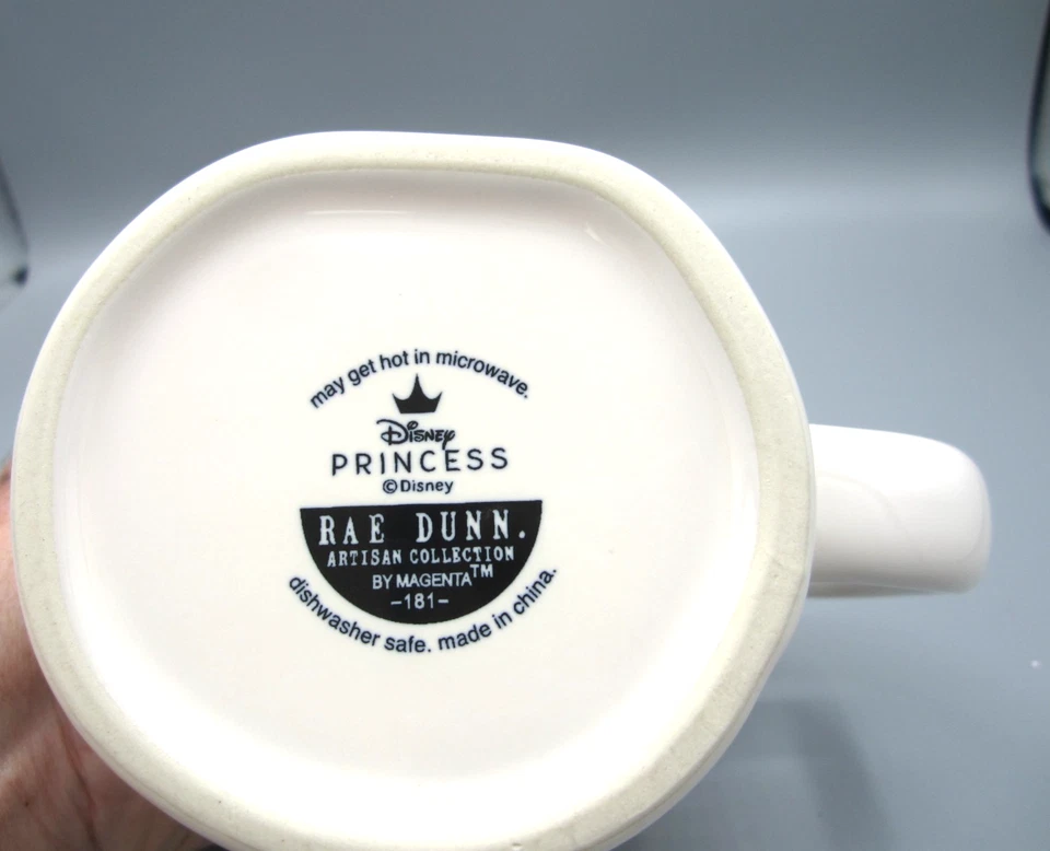 Rae Dunn & Disney "True Love & Rose" White, Pink Princess Coffee Mug 20 oz (351) - Image 4 of 4