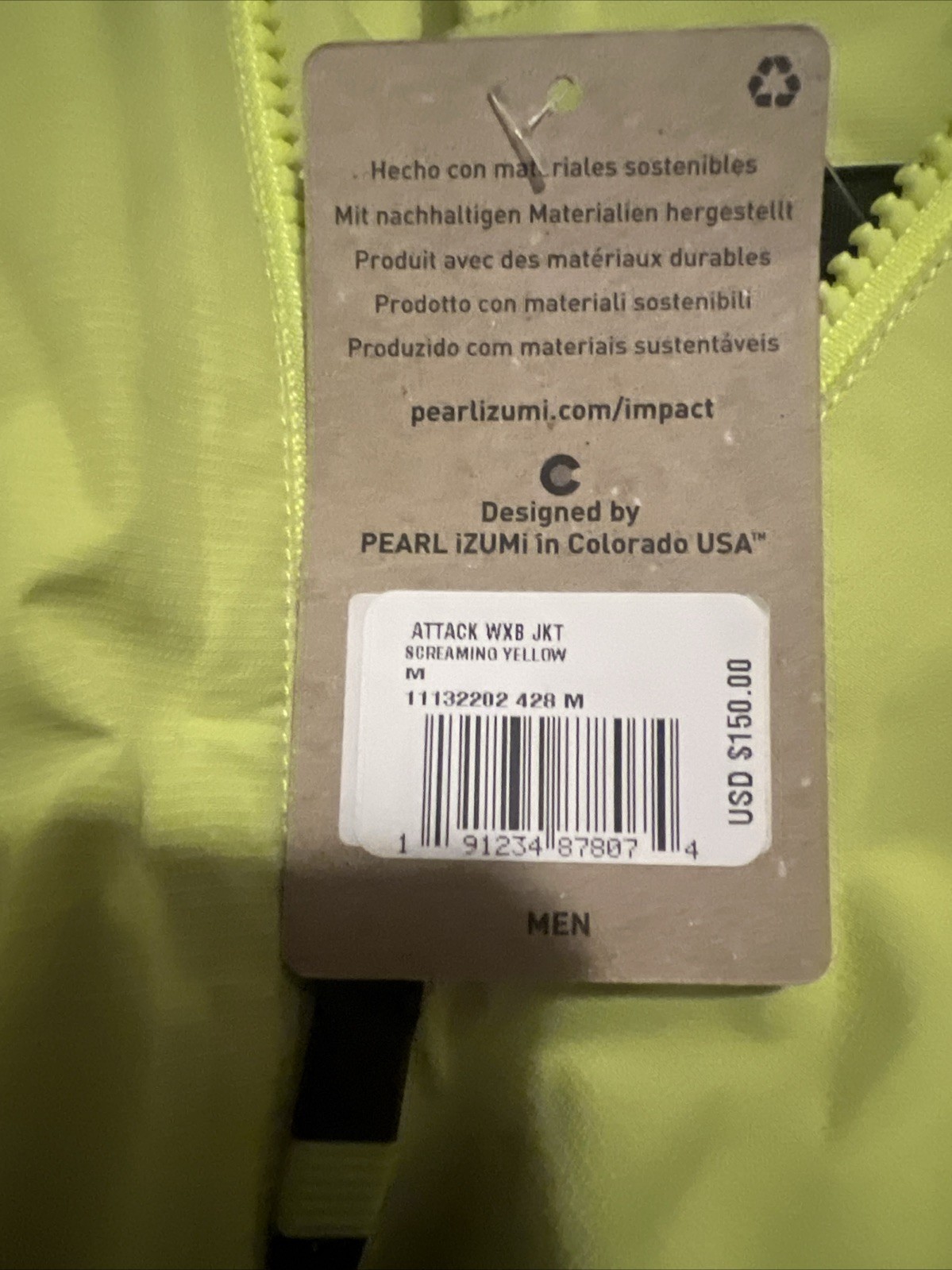 Giacca PEARL iZUMi Attack WXB - Uomo Medium Giallo Urlante foto 3