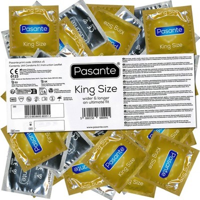 Pasante King Size Kondome 3 144 Stk | 60 mm | Extra groß Extra Platz | XL Kondom