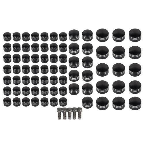 Black Cut Engine Topper Bolt Screw Caps Covers For Harley Road King Street Glide - Picture 2 of 11