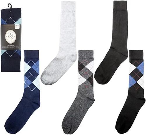 3 Pairs Of Mens Argyle Socks Socks, Size 6-11