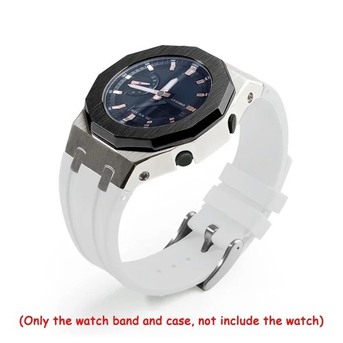 Rubber Band+Metal Watch Case Bezel Pink Buckle For Casioak GMA-S2100 Mod Kit - Picture 17 of 52