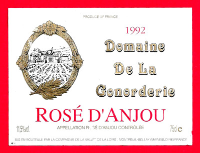 VL44 ROSÉ D'ANJOU 1992 gesetzt von der Cie de la Loiretal Montreuil Bellay