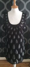 BNWT TENKI Black & Silver Sequined Evening Dress Size 16