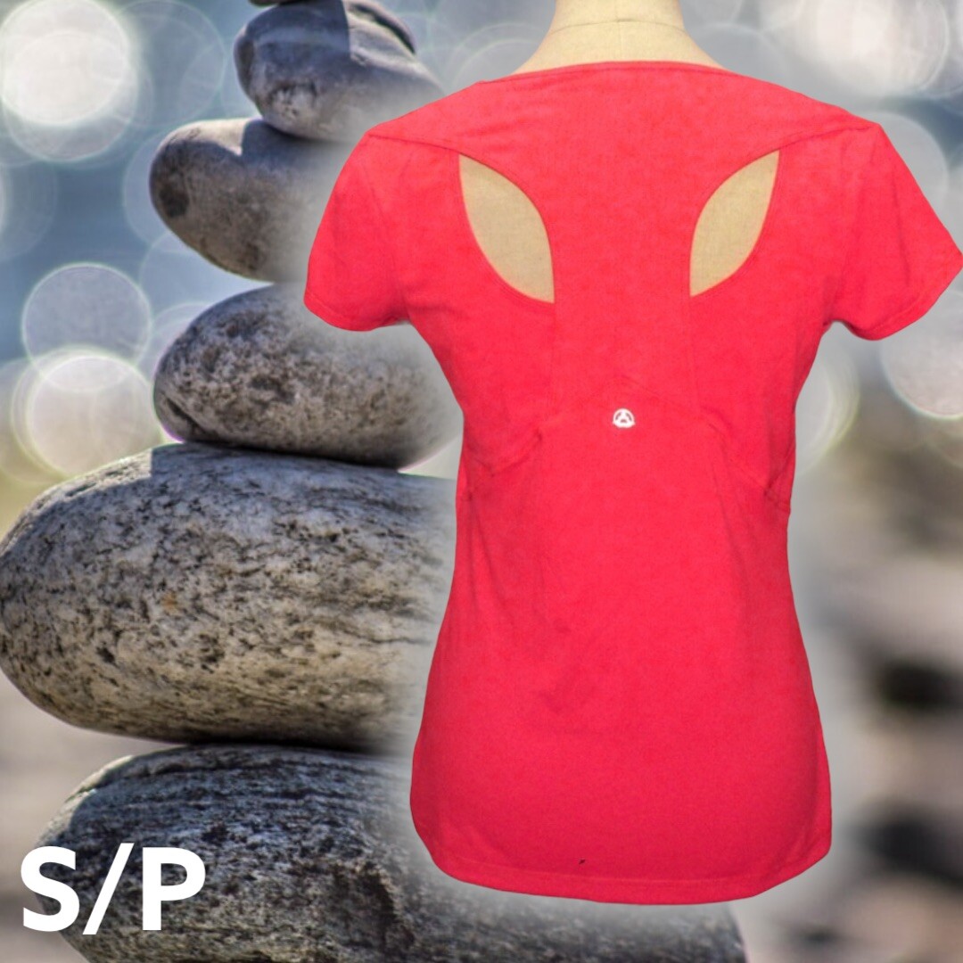 Women Pink O-Neck Short Sleeve Loose Yoga Tops main image 0