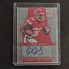 2012 - Cyrus Gray - Totally Certified - Phenoms Signatures Red #117 CHIEFS AU RC
