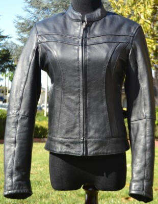 Street Steel Leather Jacket Black Size XS Motorcycle