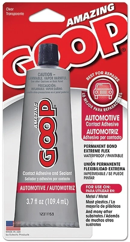 AMAZING GOOP 3.7OZ AUTOMOTIVE CONTACT ADHESIVE CLEAR PERMANENT BOND 6887764