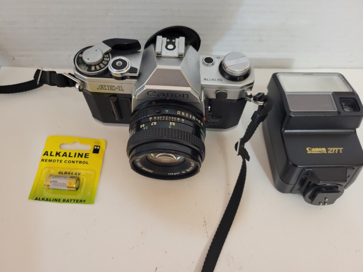 Canon AE-1 Camera With Canon FD 50mm 1:1.8 Lens, With Flash