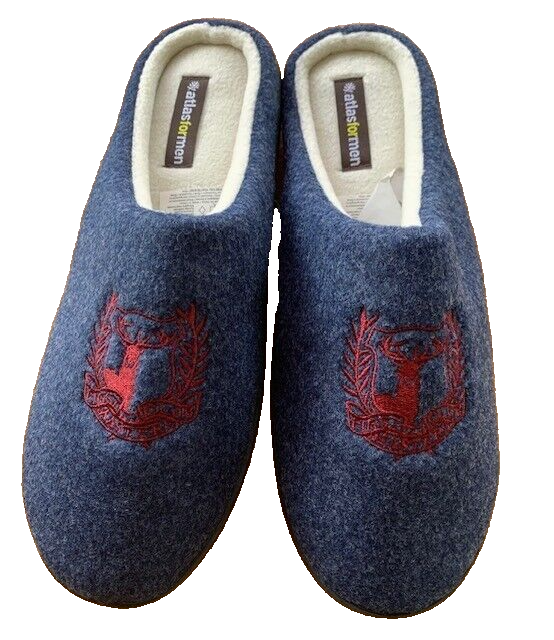 SAOLA Pantofole da uomo blu slip on suola rigida invernali calde taglia 9 nuove