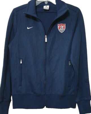 NIKE VTG Tracker Jacket Women's USA Size Large Pro Training Full Zip Navy NWT