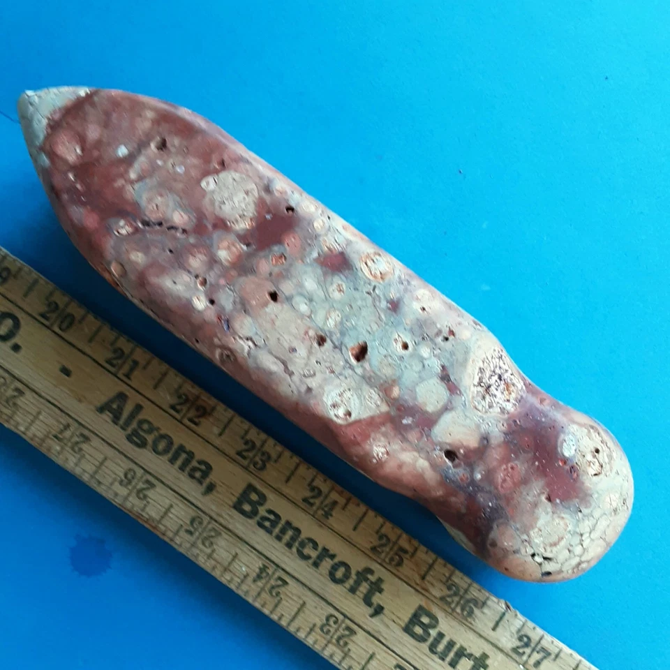  Cabeza de hacha de piedra de ceremonia de ranura completa Indian Lg 6 1/2"+ 1 7/8"+1 1/2" Foto 4 de 4