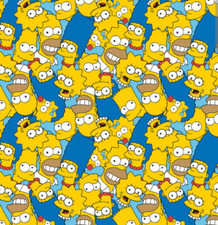 Fabric Simpsons Head Toss on Cotton SPRINGS CREATIVE 1/4 Yard 210715