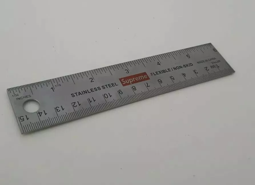 FW11 Supreme Edelstahl Lineal Vintage 2011 Zubehör Kleine Kasten Logo Selten