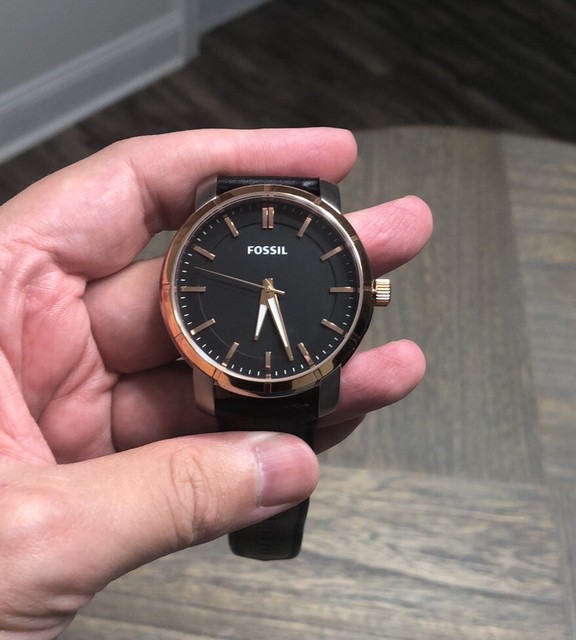 Fossil Lance Men's 46mm Black Dial Rose 