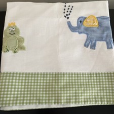 POTTERY BARN KIDS Valance Baby Nursery Window Curtain Animals Embroidered 44x18