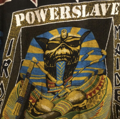 Vintage 80's Iron Maiden Raglan T-Shirt Power Slave Tour Original