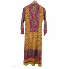 SUB RANG MED FULL SLEEVE STRAIGHT MULTICOLOR EHTIC STRAIGHT KURTA MANDARIN NECK
