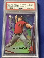 Taylor Clarke - 2017 Bowman Platinum Purple  PSA 10  Pop 1  #137/250