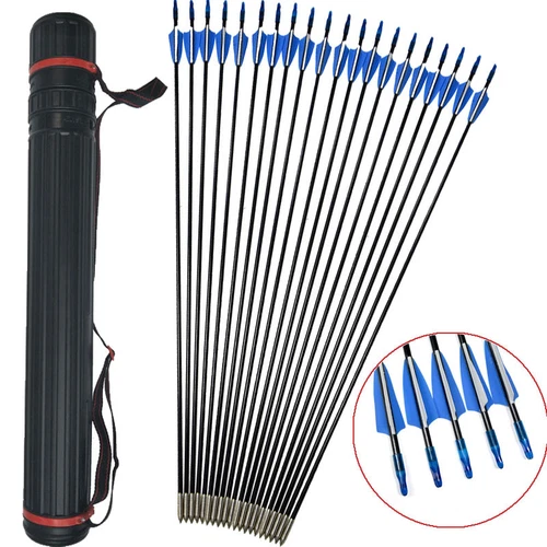 Flechas de fibra de vidrio 31" carcaj tiro con arco práctica puntos objetivo arco flecha de tiro - Imagen 2 de 23