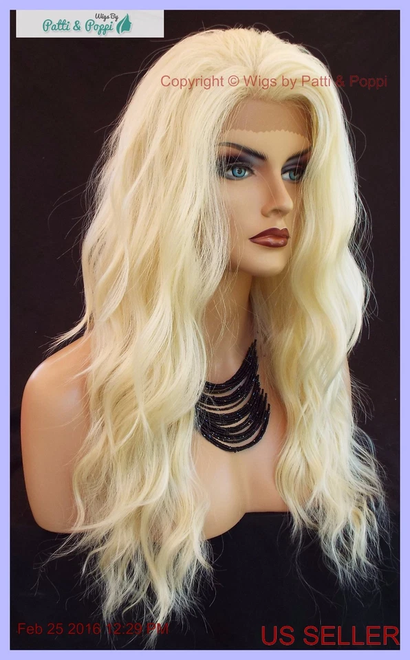 PELUCA RUBIA CLARA ONDULADA SEXY AMIGABLE CON EL CALOR ENCAJE FRONTAL DE ENCAJE *613* VENDEDOR DE ESTADOS UNIDOS 409 Foto 3 de 4