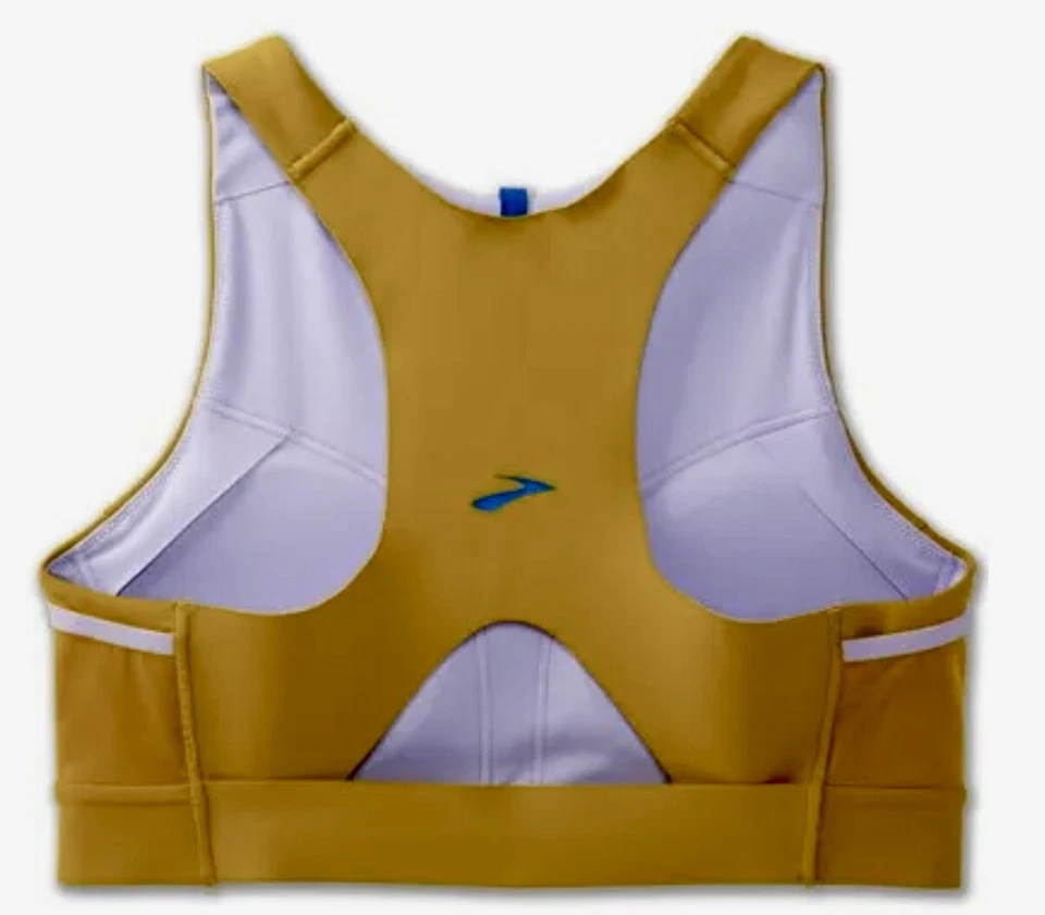 BROOKS Drive 3 Pocket Racerback High Support Gold Run Sports Bra Womens 36DD / E - Image 2 of 4