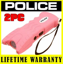 POLICE Stun Gun Flashlight 916 Pink - Wholesale Lot of 2