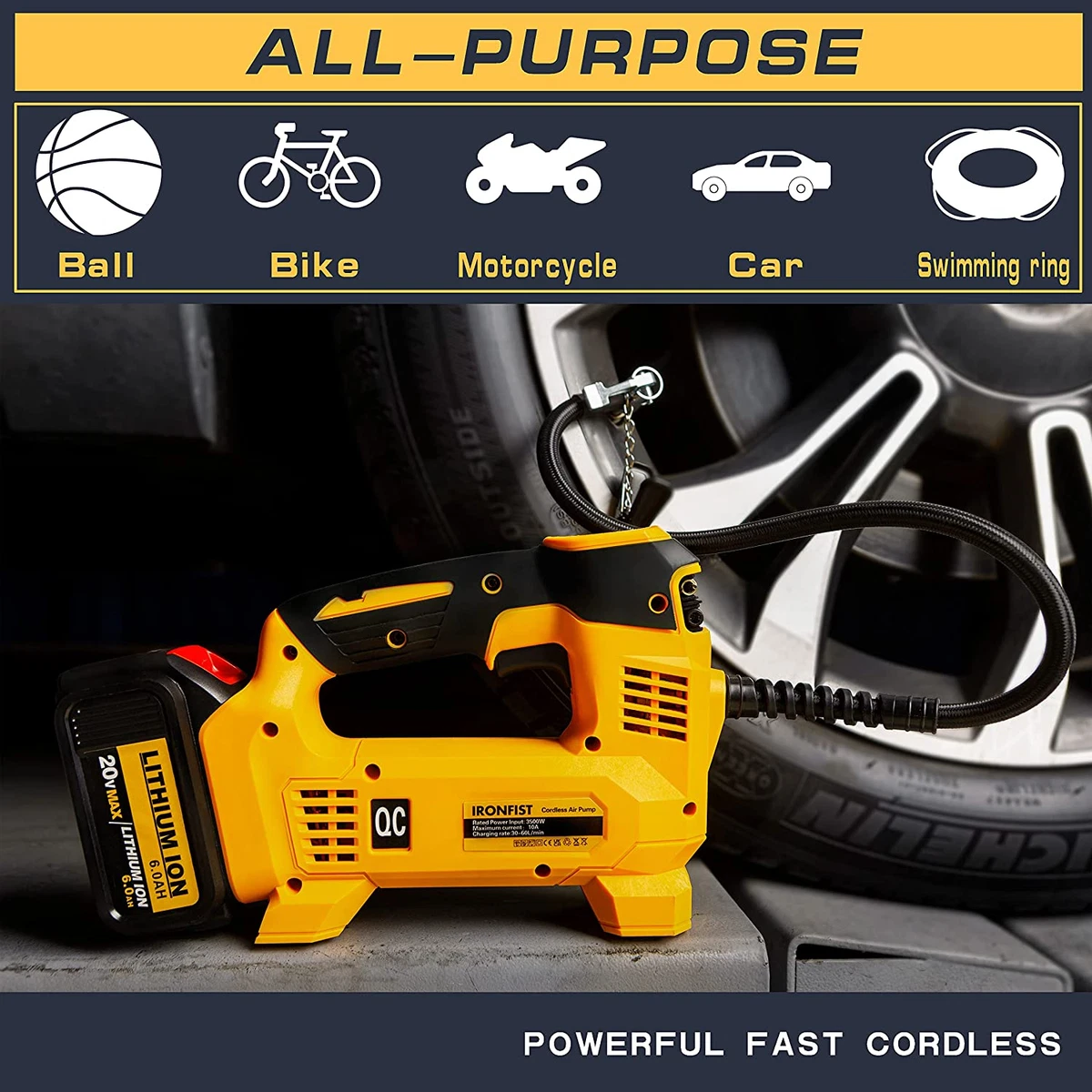 Tire Inflator for DEWALT Battery Portable Air Compressor for Car