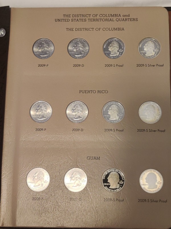SILVER DISTRICT of COLUMBIA & US TERRITORIAL QUARTERS 2009 PROOFS DANSCO ALBUM