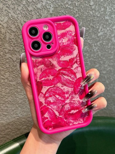 Custodia telefono labbra rosse matrimonio San Valentino per iPhone 7 15 resistente agli urti TPU - Foto 20 di 21