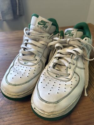 Nike Air Force 1 Low Mens Size 9 Contrast Stitch White Pine Green