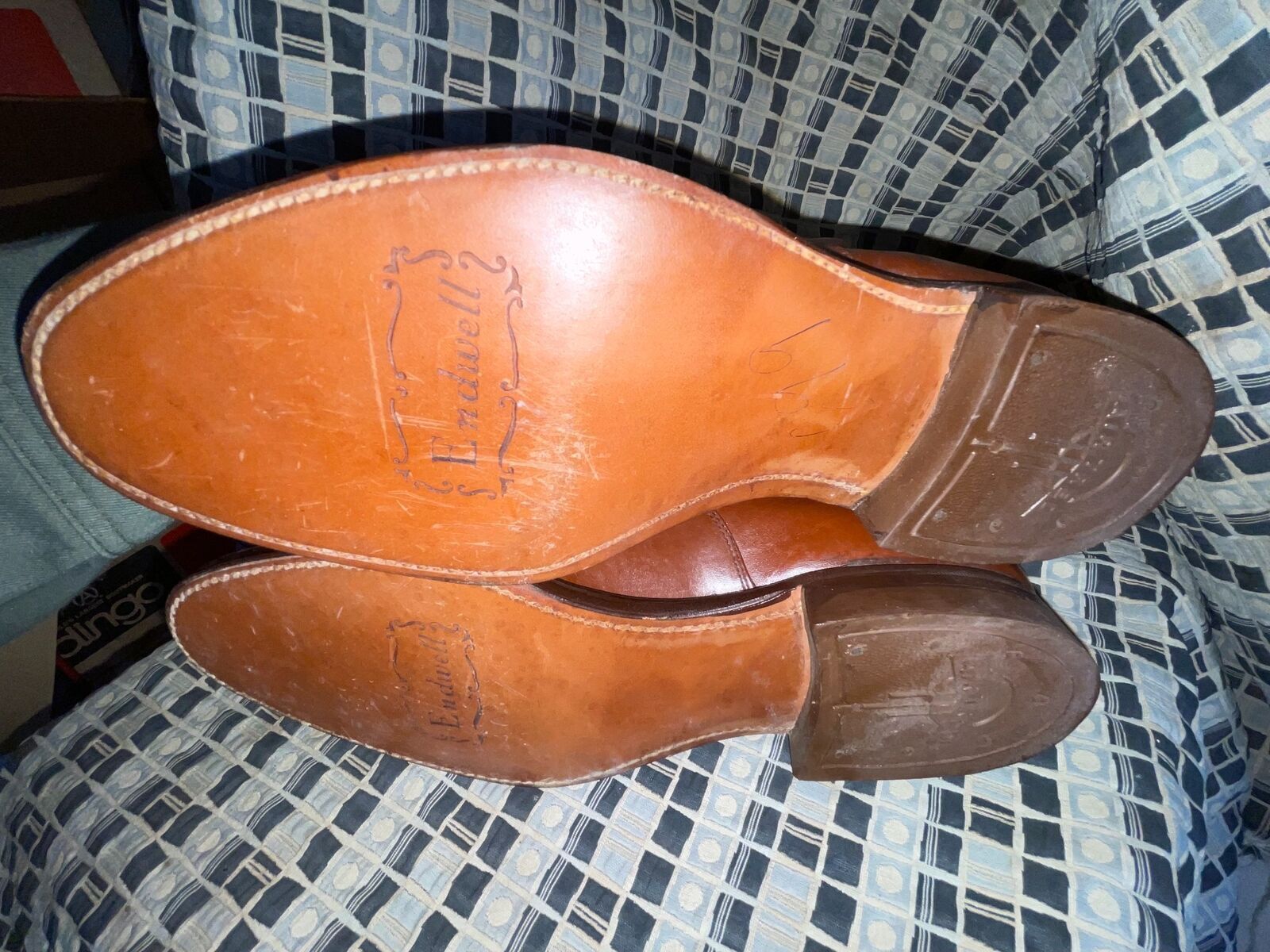 VTG 40s MENS 6 ENDWELL LEATHER OXFORD CAP TOE DRESS LACED ENDICOTT